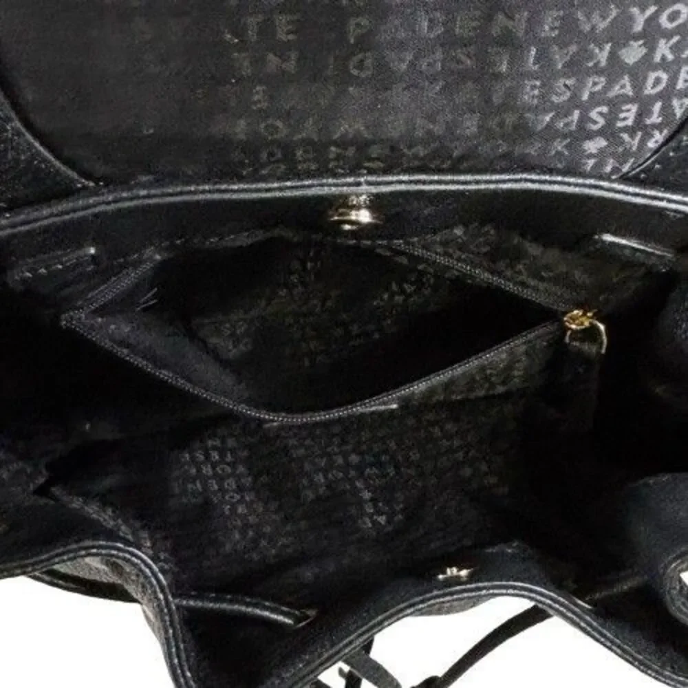 Kate Spade Backpack Purse Mulberry Street Small Breezy Black Pebbled Leather Bag